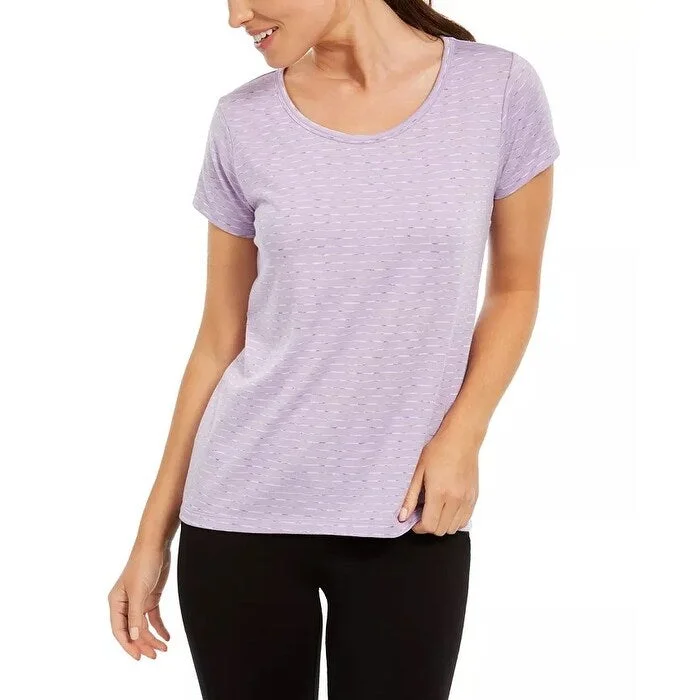 Festival T-ShirtsIdeology Women's Striped Lattice Back T-Shirt Purple Size X-Small