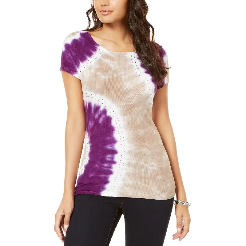 Hunting T-ShirtsINC International Concepts Women's Tie-Dyed T-Shirt Med Purple Size Small