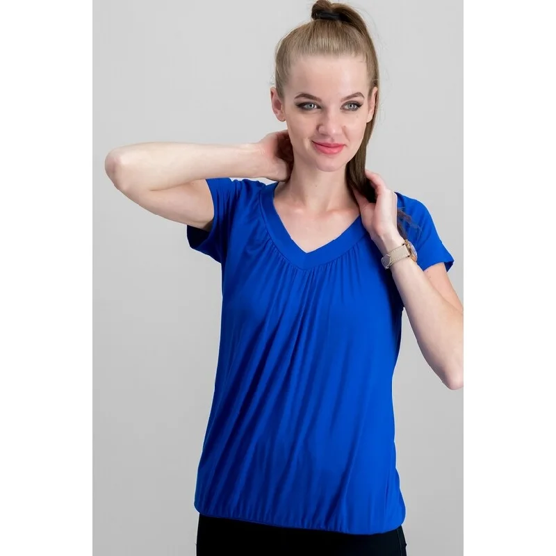 Embellished T-ShirtsJM Collection Women's Blouson T-Shirt Blue Size Medium