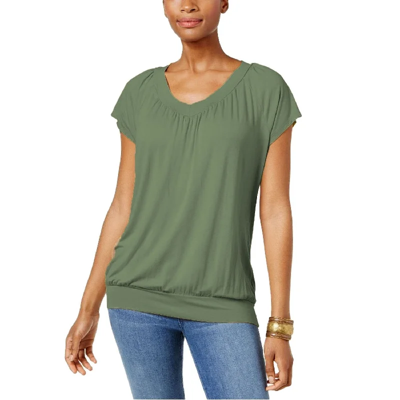 High-Fashion T-ShirtsJM Collection Women's Blouson T-Shirt Olive Size Extra Large - X-Large