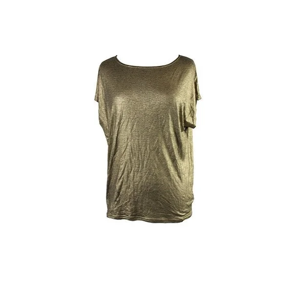 Beaded T-ShirtsLauren Ralph Lauren Metallic Jersey T-Shirt, Gold, M