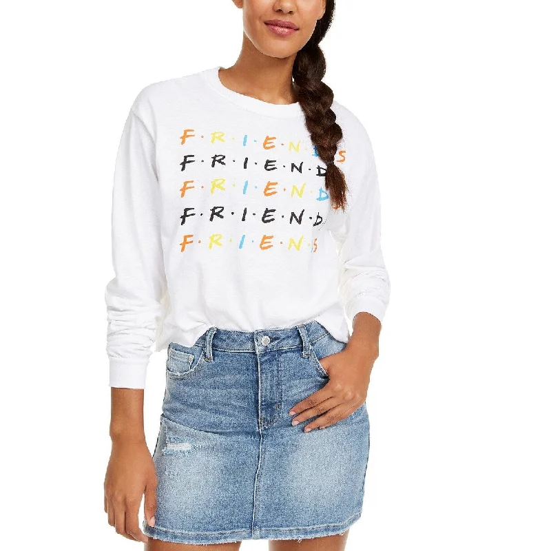 Casual T-ShirtsLove Tribe Juniors' Friends Long-Sleeved Graphic T-Shirt White Medium