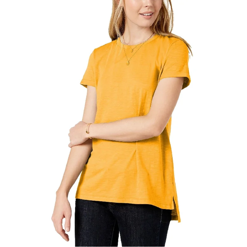 Cropped T-ShirtsMaison Jules Women's High-Low T-Shirt Chrome Yellow Size Extra Small - X-Small