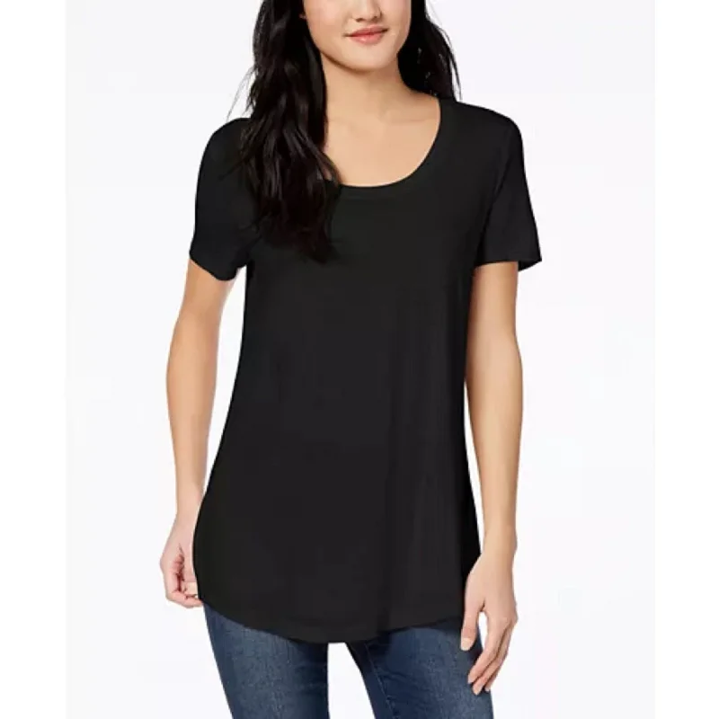 Graphic T-ShirtsMaison Jules Women's Scoop-Neck T-Shirt Black Size Small