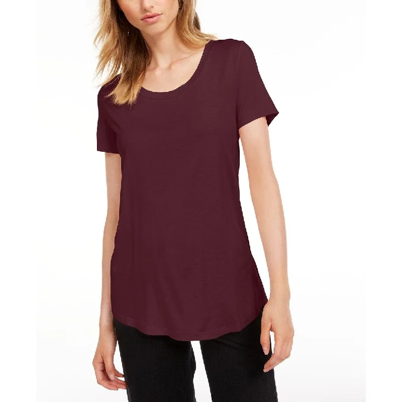 Hunting T-ShirtsMaison Jules Women's Scoop-Neck T-Shirt Ruby Wine Size 2 Extra Large - Burgundy - XX-Large