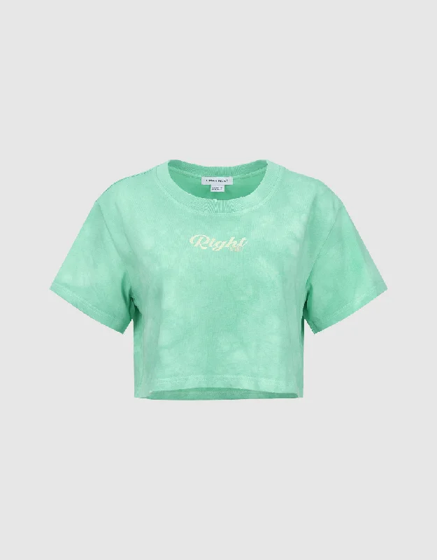 Cotton T-ShirtsPrinted Crew Neck Cropped T-Shirt