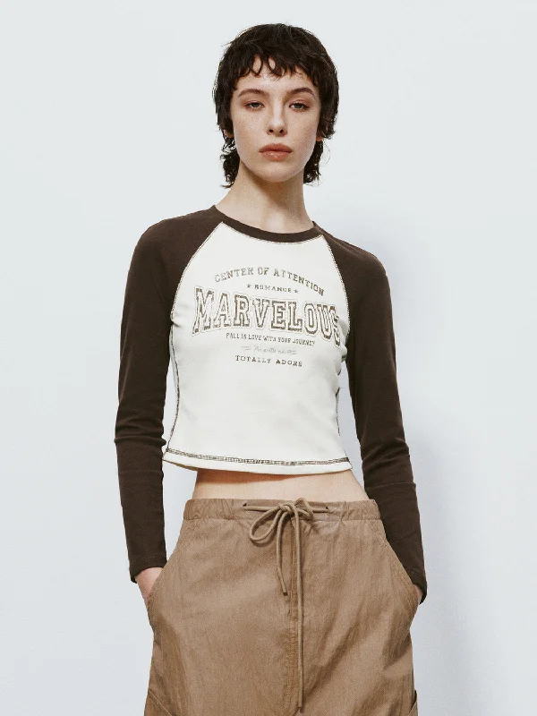 Asymmetrical T-ShirtsPrinted Crew Neck Skinny T-Shirt