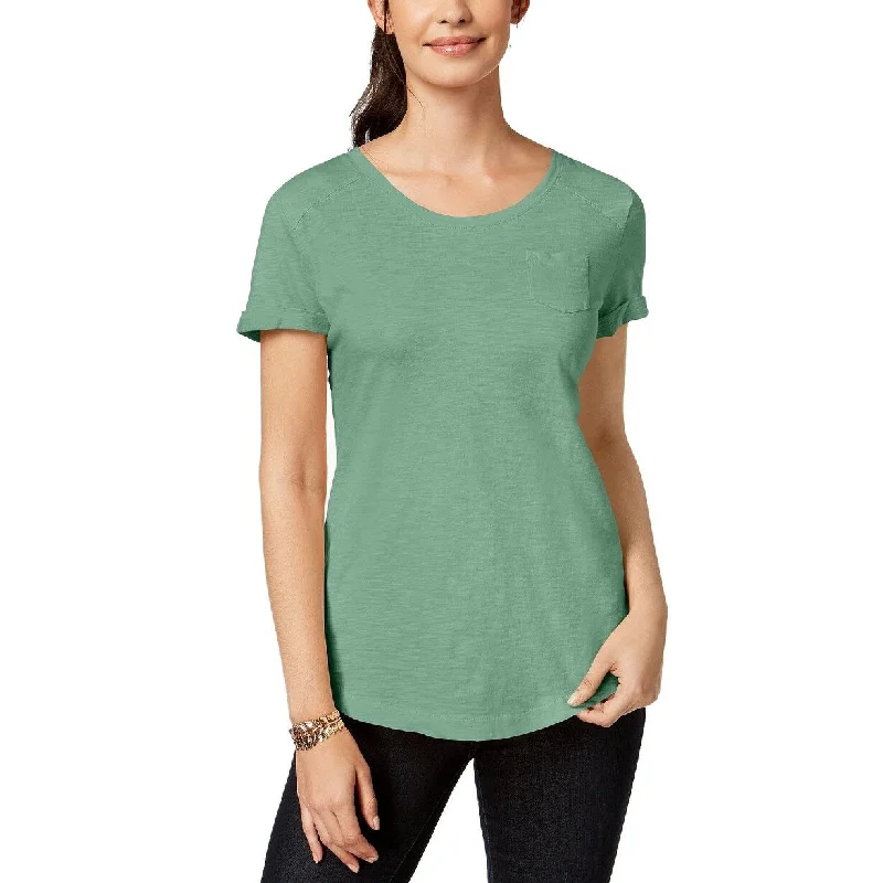 Tie-Dye T-ShirtsStyle & Co Women's Cotton Crew-Neck T-Shirt Sweet Mint Size Extra Large - Green - X-Large