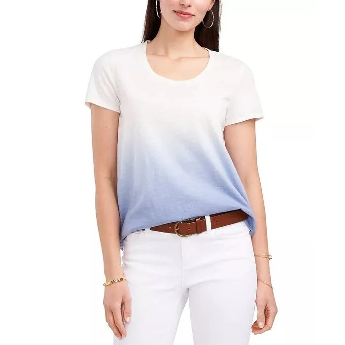 Ruffled T-ShirtsVince Camuto Women's Dip Dye T-Shirt Blue Size X-Large