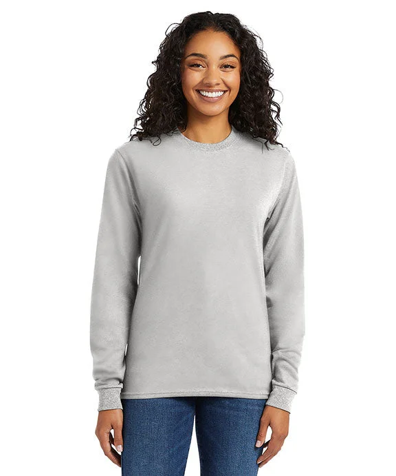 Hooded Sweatshirts5286 - Hanes ComfortSoft® Long-Sleeve T-Shirt | Ash