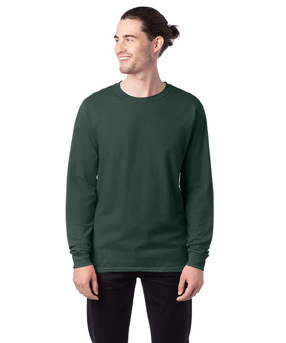 Zip-Up Hoodies5286 - Hanes ComfortSoft® Long-Sleeve T-Shirt | Athletic Dark Green