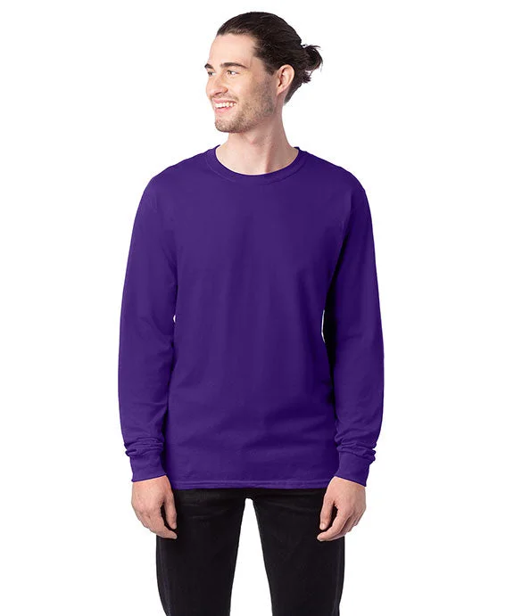 Metallic Hoodies5286 - Hanes ComfortSoft® Long-Sleeve T-Shirt | Athletic Purple