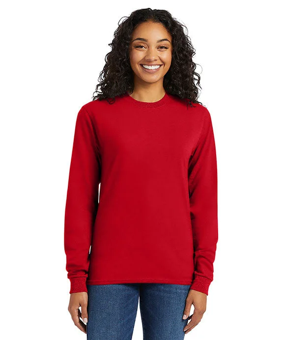 Tasseled Sweatshirts5286 - Hanes ComfortSoft® Long-Sleeve T-Shirt | Athletic Red