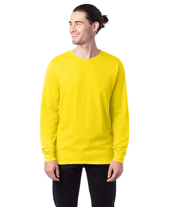 Pocketed Hoodies5286 - Hanes ComfortSoft® Long-Sleeve T-Shirt | Athletic Yellow