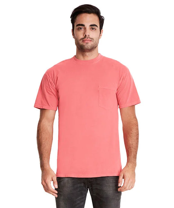 Outdoor Sweatshirts7415 - Next Level Adult Inspired Dye Crew Pocket Tee | Guava