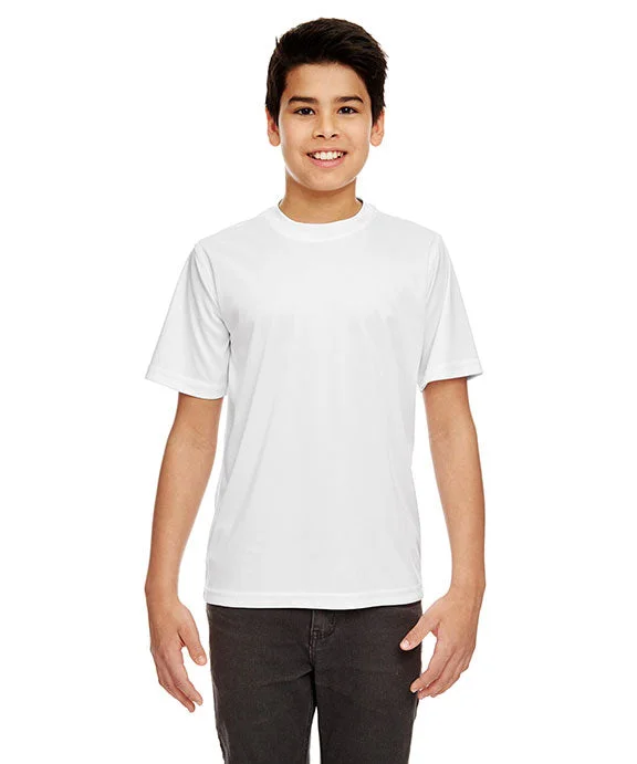 Sheer Hoodies8420Y - UltraClub Youth Cool & Dry Sport Performance Interlock T-Shirt | White