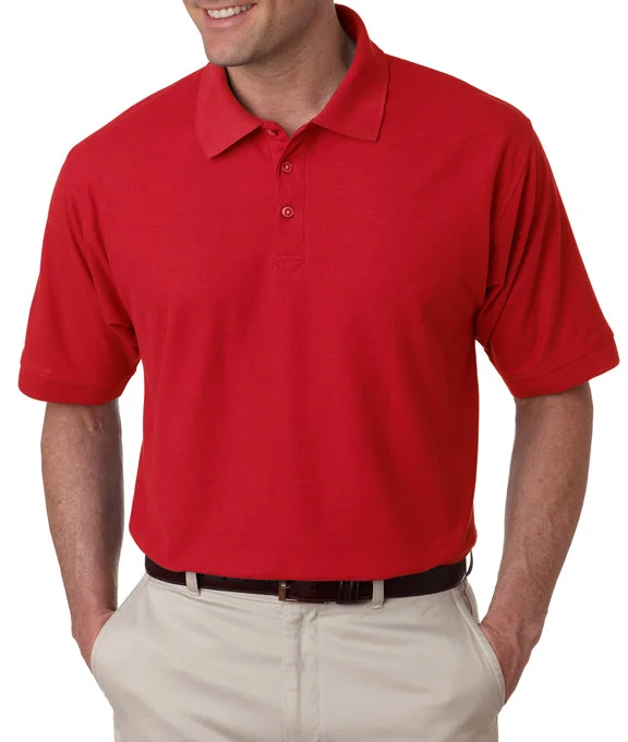 Leather-Paneled Sweatshirts8540 - UltraClub Mens Whisper Piqué Polo Shirt | Red