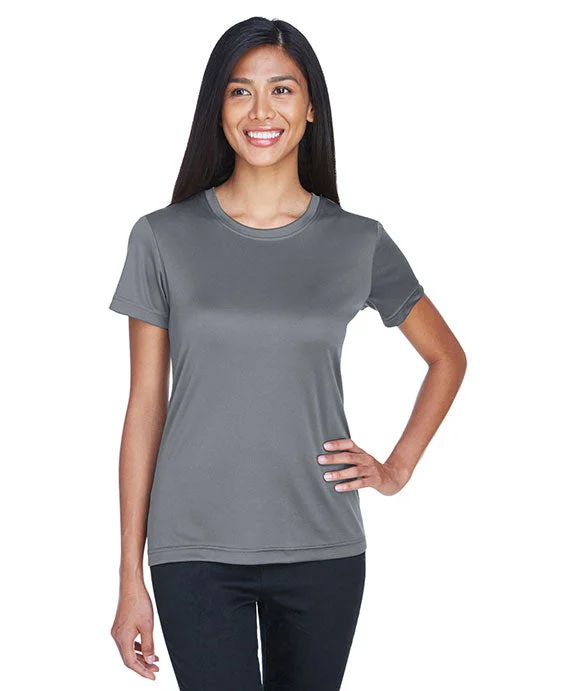 Logo Hoodies8620L - UltraClub Ladies Cool & Dry Basic Performance T-Shirt | Charcoal