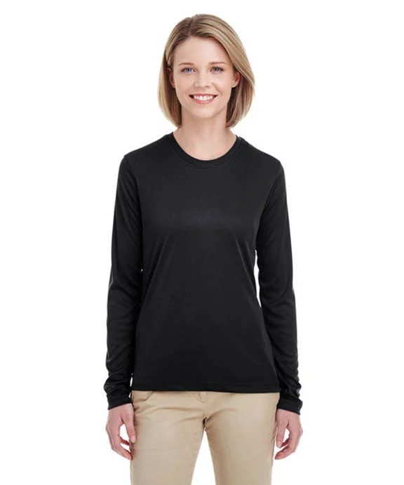 Striped Sweatshirts8622W - UltraClub Ladies Cool & Dry Performance Long-Sleeve Top | Black