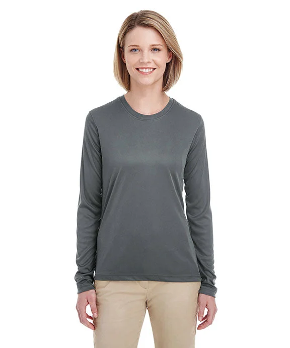 Asymmetrical Hoodies8622W - UltraClub Ladies Cool & Dry Performance Long-Sleeve Top | Charcoal