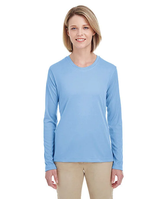 Painted Hoodies8622W - UltraClub Ladies Cool & Dry Performance Long-Sleeve Top | Columbia Blue