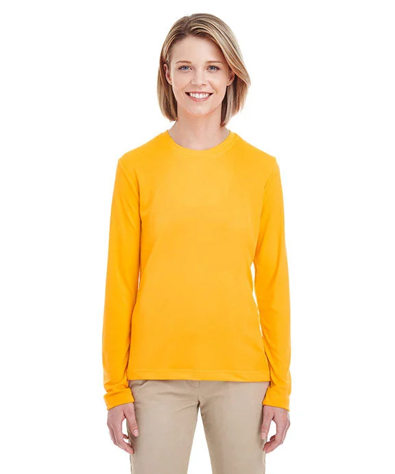 Kangaroo Pocket Sweatshirts8622W - UltraClub Ladies Cool & Dry Performance Long-Sleeve Top | Gold