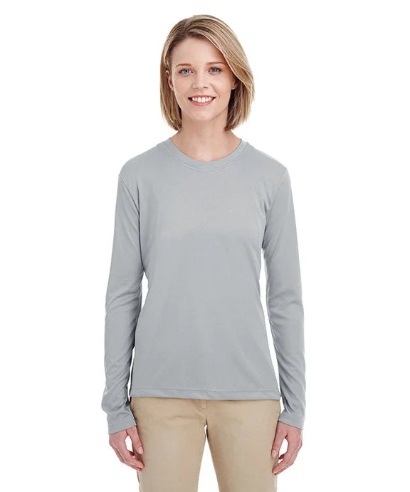 Drawstring Hoodies8622W - UltraClub Ladies Cool & Dry Performance Long-Sleeve Top | Grey