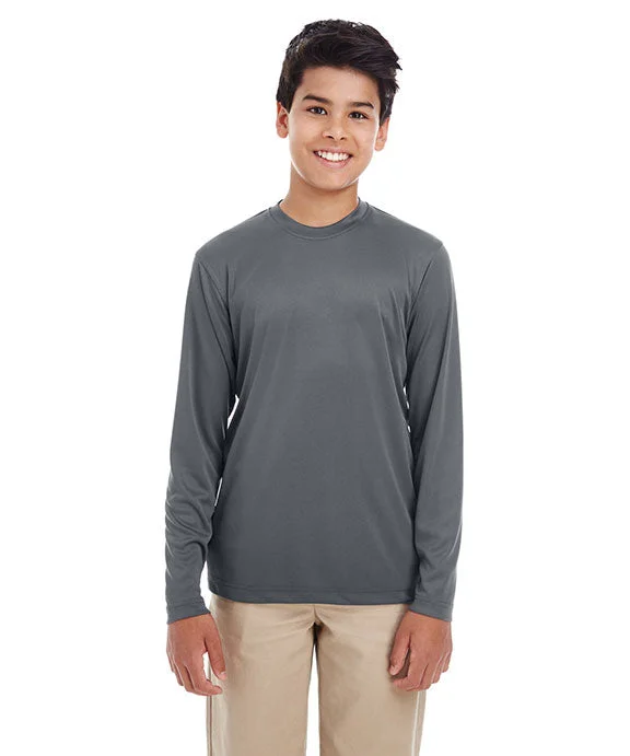 Sports Team Hoodies8622Y - UltraClub Youth Cool & Dry Performance Long-Sleeve Top | Charcoal