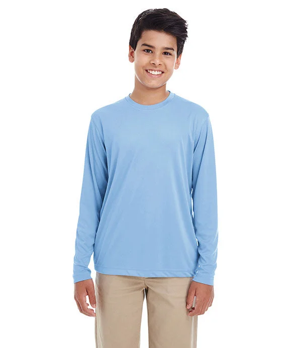 Urban Hoodies8622Y - UltraClub Youth Cool & Dry Performance Long-Sleeve Top | Columbia Blue