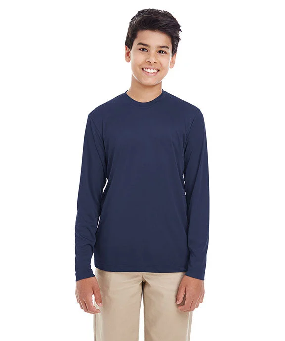 Travel Sweatshirts8622Y - UltraClub Youth Cool & Dry Performance Long-Sleeve Top | Navy