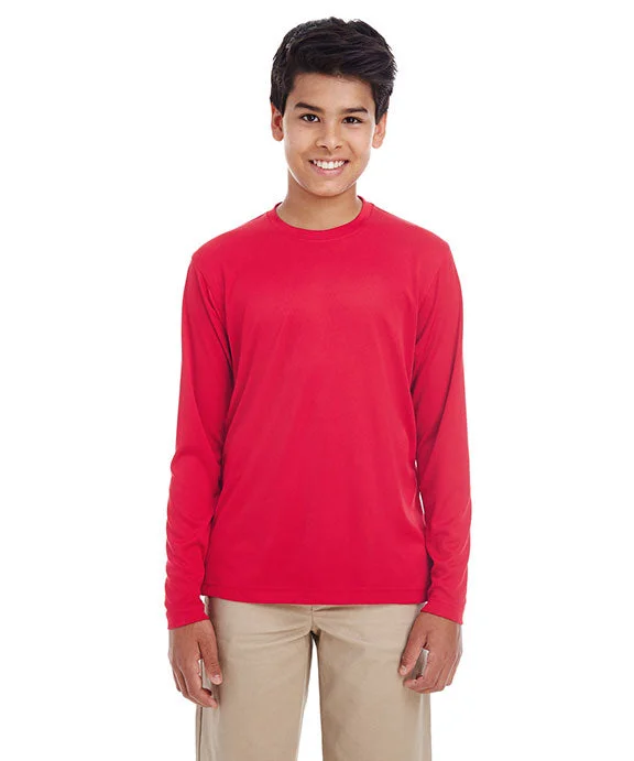 Rainproof Hoodies8622Y - UltraClub Youth Cool & Dry Performance Long-Sleeve Top | Red