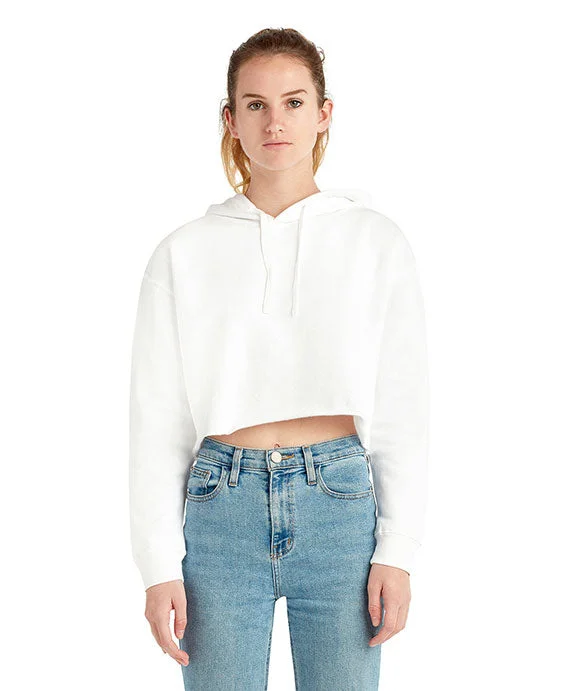 Organic Cotton SweatshirtsLS12000 - Lane Seven Ladies Cropped Fleece Hoodie | White