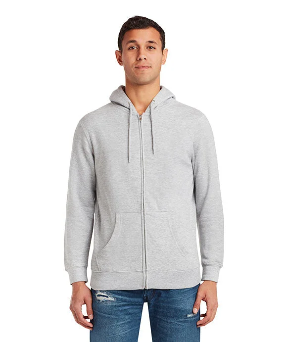 Cropped HoodiesLS14003 - Lane Seven Unisex Premium Full-Zip Hooded Sweatshirt | Heather Grey