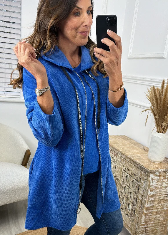 Cailin Royal Blue Hooded Cardigan