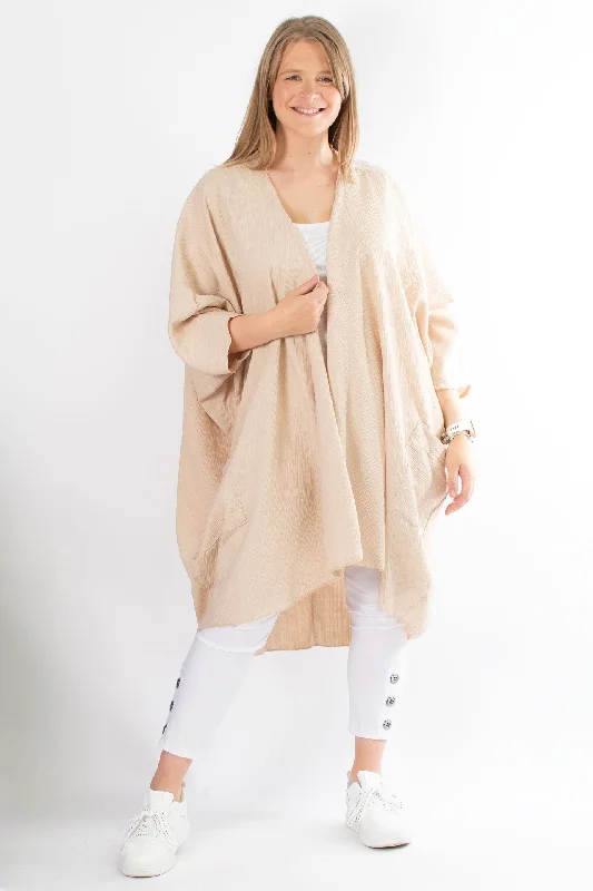 Zoe Waterfall Cardigan | Beige