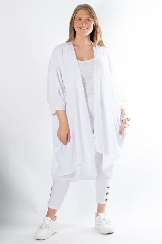 Zoe Waterfall Cardigan | White