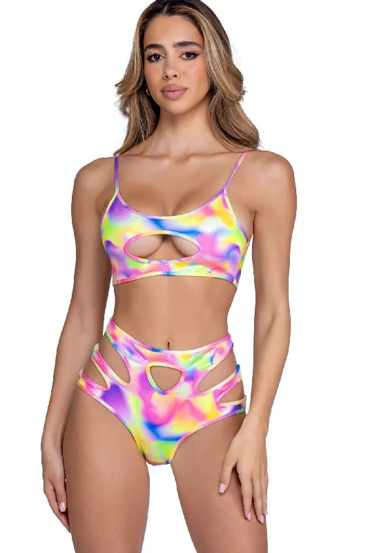 Shimmer Multi-Colored Keyhole Cropped TopCroptopmodern