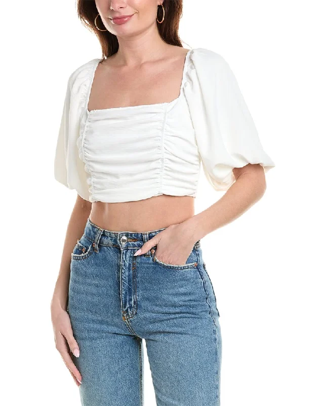 Isla Ciel Ruched Crop BlouseCroptopgadget