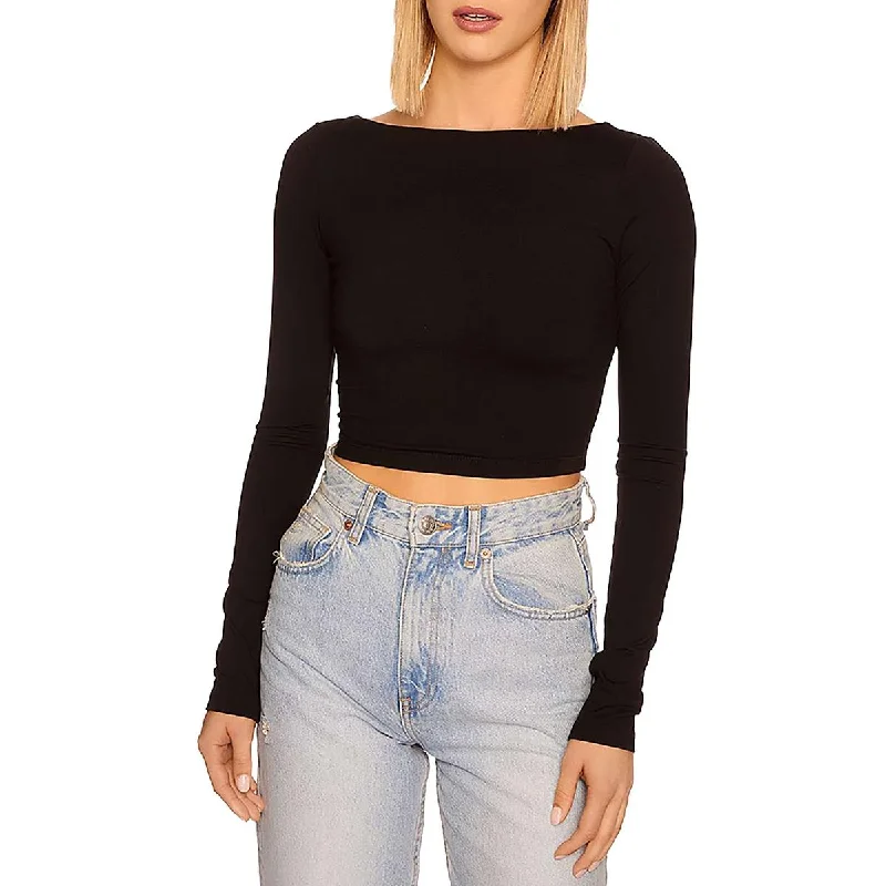 Womens Stretch Long Sleeve CroppedCroptopknit