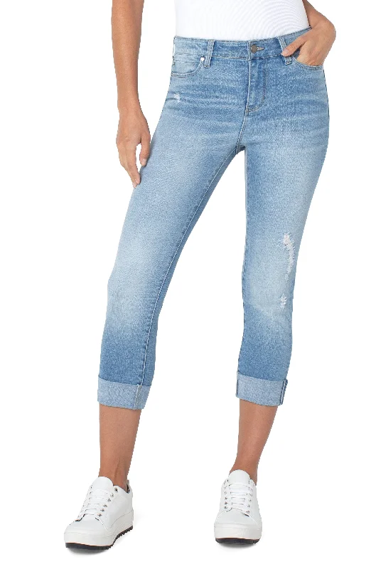 Liverpool Charlie Crop Wide Rolled Cuff Jean In RivertonCroptopcyber