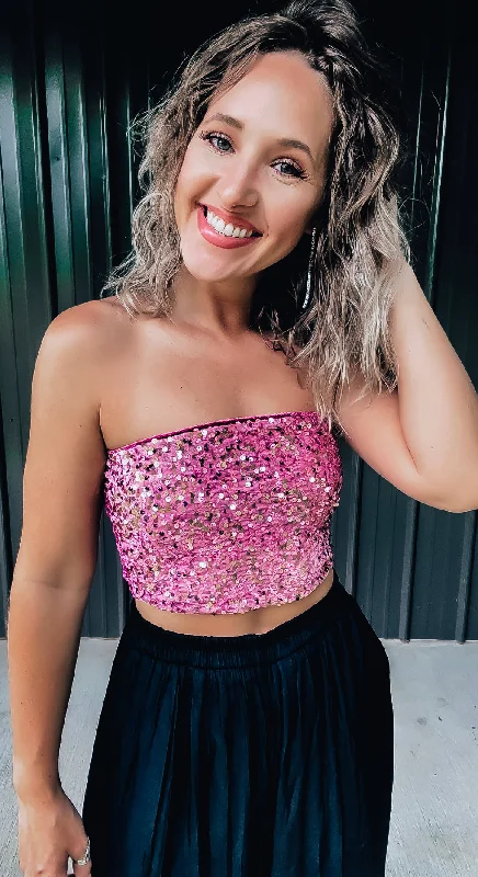 Mauve Sequin Velvet CropCroptopcraft