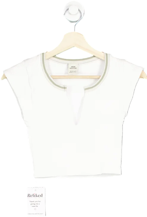 Urban Outfitters White Ribbed Crop Top MCroptoptraditions