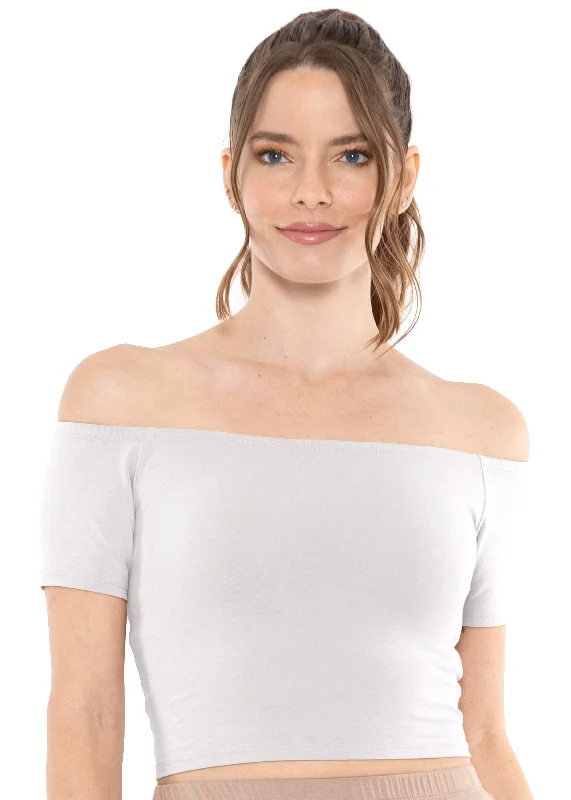 Cotton Off The Shoulder Crop Top Short Sleeve Cropped TeeCroptopcraft