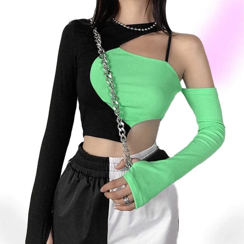 Minty Colorblock Crop TopCroptopnetwork