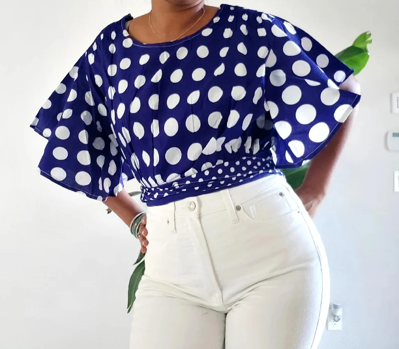 Polka Dot Crop Top - Blue & WhiteCroptopstartup