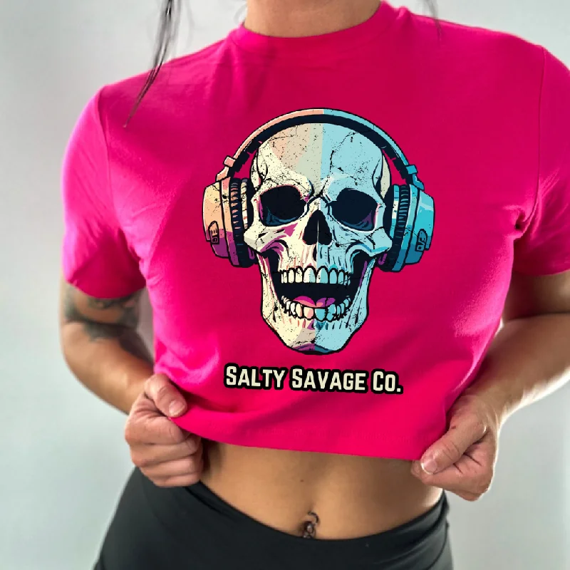 Salty Savage Ladies "Dead Beats" Performance Crop TeeCroptopweb