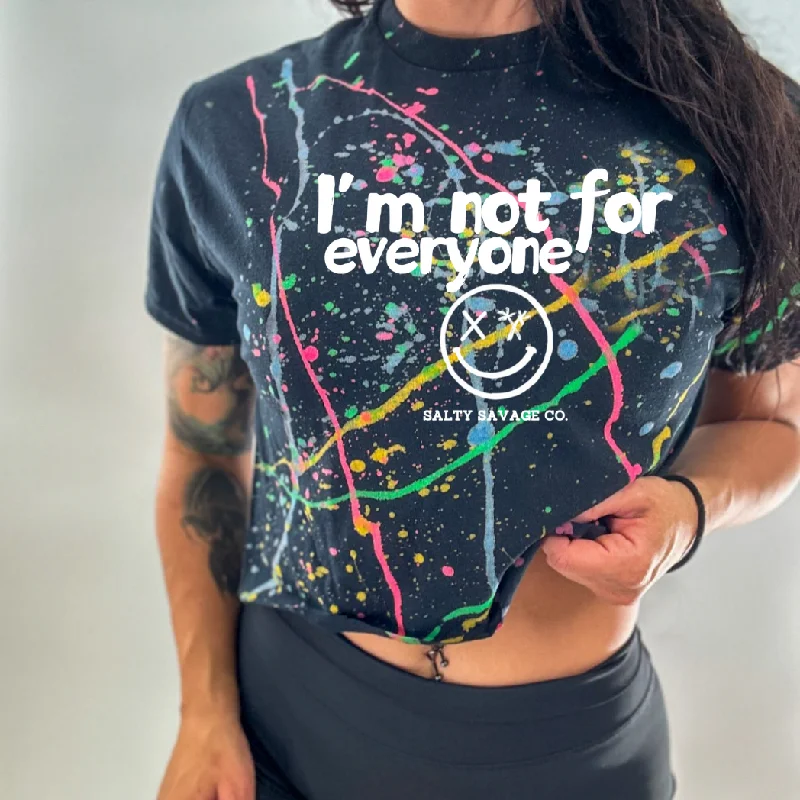 Salty Savage Ladies "I’m not for everyone” Paint Splatter Crop TeeCroptopapp