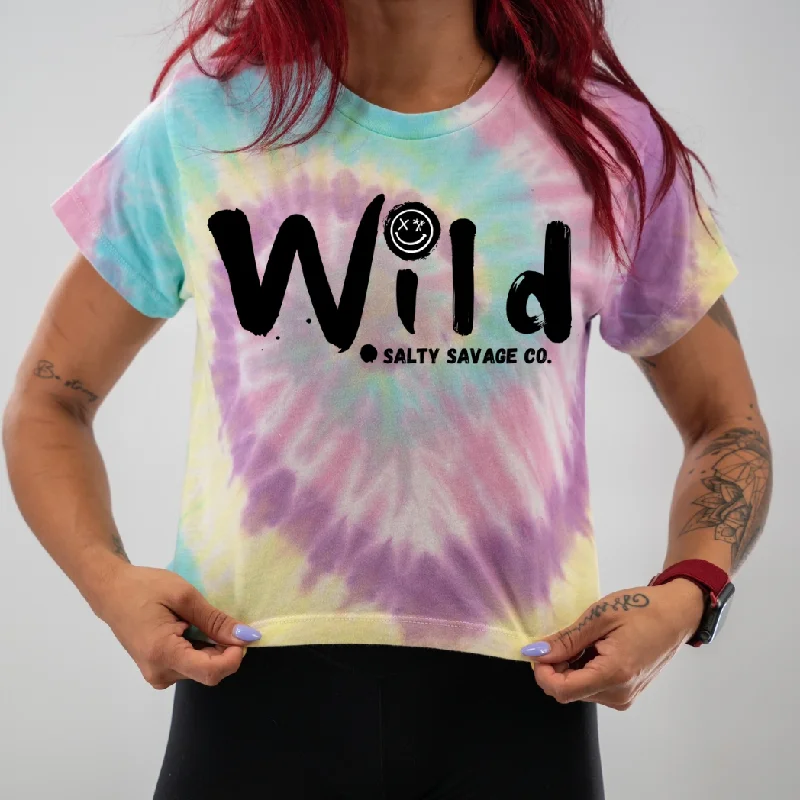 Salty Savage Ladies “Wild" Spiral Tie Dye Crop TeeCroptopcyber